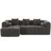 Sectional Sofa Full Compressed Sofa Modular Sofa Couch Free Combined Sofa With Deep Seating And 2 Side Pockets For Living Room - Gray - Image 16