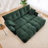 Cozy Plush 2 Seater Sofa Set With Ottomans And Throw Pillows, Ideal For Living Spaces - Green - Image 13