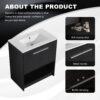 Modern Freestanding 30" Bathroom Vanity With Ceramic Sink, Soft Closing Doors Cabinet - Dark Oak - Image 9