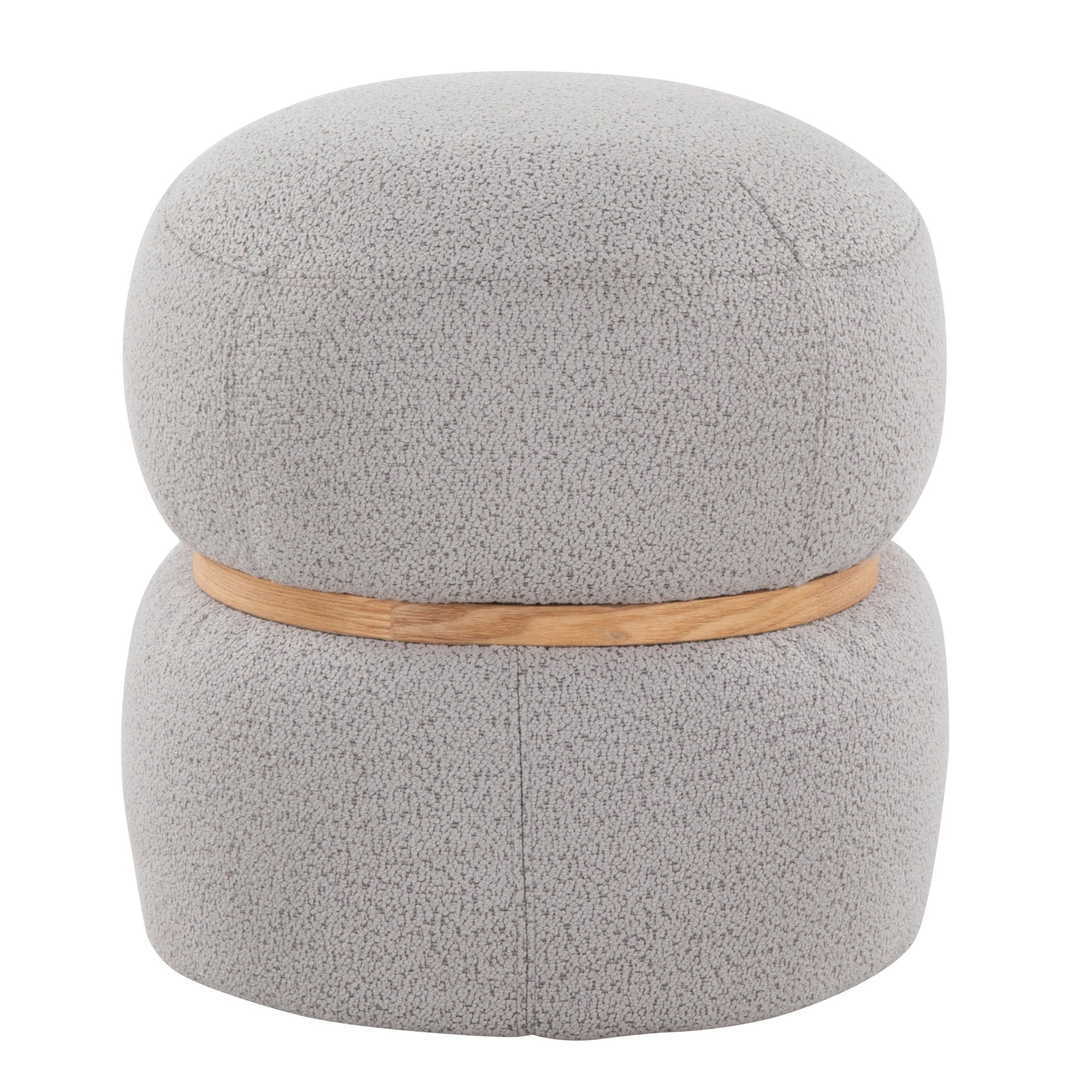 Cinch - Contemporary Pouf Ottoman - Gray / Natural - Image 2