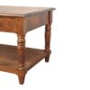 Turned Legs 2 Drawer Coffee Table - Brown - Image 7