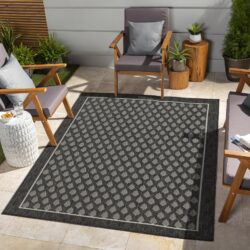 Sunshine - 7'10" X 10'3" Polypropylene, Indoor, Outdoor Area Rug - Anthracite