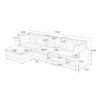 Modular Comfortable Cloud Sofa Ottoman Style Combination Chenille Sofa With Deep Seat Cushions - White - Image 2