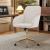 Ergonomic Swivel Office Chair, Adjustable And Comfortable - Beige - Image 5