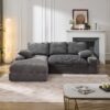 Modern Minimalist Modular Sectional Sofa Set, Upholstered Sleeper Couch - Gray - Image 2