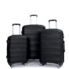 Hardshell Suitcase Spinner Wheels Pp Luggage Sets Lightweight Durable Suitcase & Tsa Lock, 3 Piece Set (20/24/28) - Black - Image 7