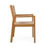 Outdoor Dining Chair (Set of 2), Patio Chairs, Teak Acacia Wood - Light Brown - Image 6