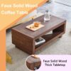 Modern Minimalist Rectangular Coffee Table Measuring Embodies The Simple Charm Of Mid Century Aesthetics, Adding A Touch Of Elegance To Your Living Room - Walnut - Image 6