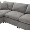 Modern Modular Cloud Sofa Bed, 6 Seat Chenille Sectional Couch Set With Ottoman, Free Combination, Convertible U Shaped Sleeper Sofa - Gray - Image 13