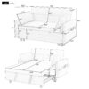 Pull Out Sleep Sofa Bed Loveseats Sofa Couch With Adjsutable Backrest, Storage Pockets, 2 Soft Pillows, USB Ports For Living Room, Bedroom, Apartment, Office - Blue - Image 3
