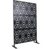 Outdoor & Indoor Privacy Screen, Metal Privacy Screen, Freestanding Decorative Privacy Screen For Deck Balcony Patio - Black - Image 4