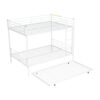 Full Over Full Metal Bunk Bed With Trundle - White - Image 5