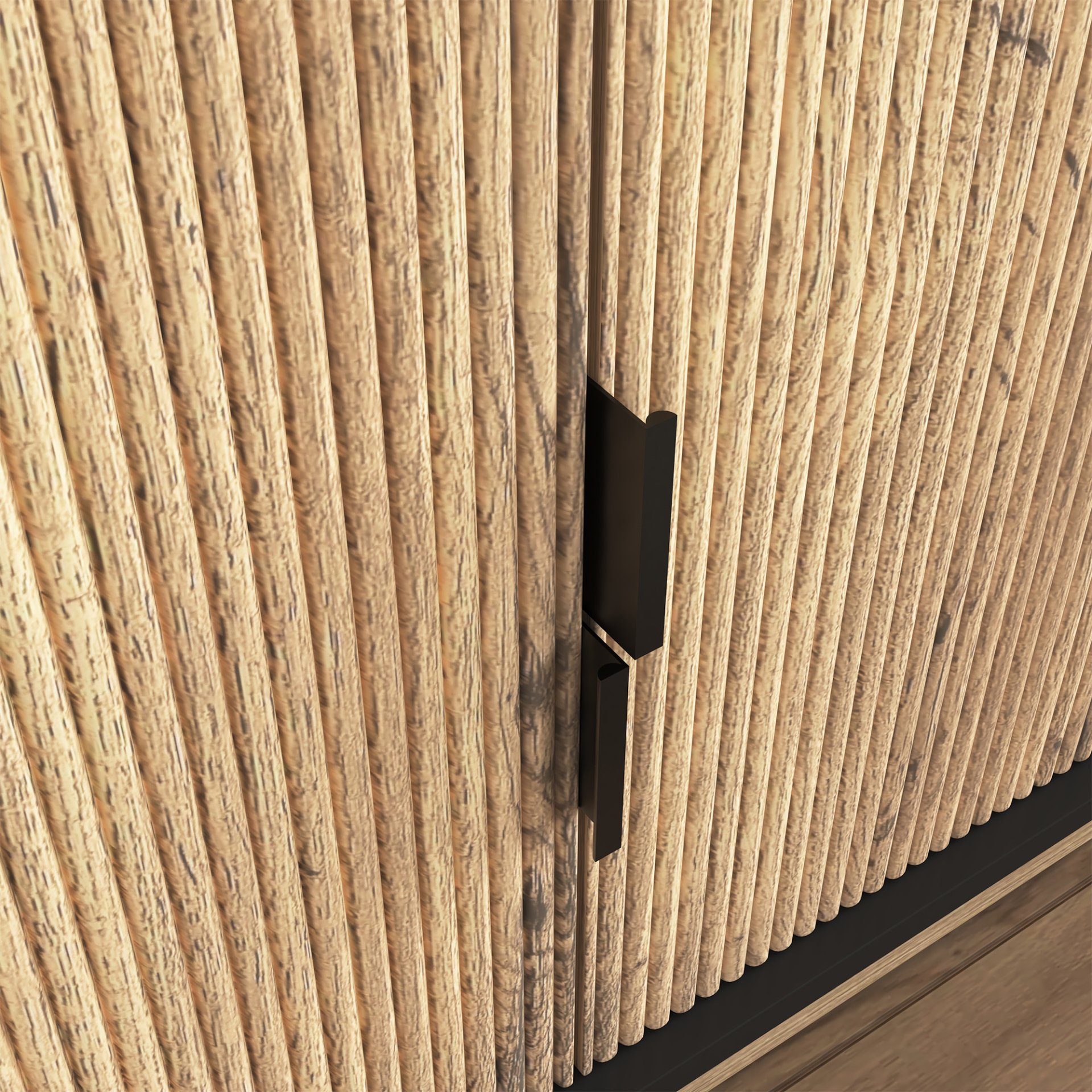 Grain 4 Door TV Cabinet, An Ideal Choice For TV And Item Storage In Modern Homes, A Perfect Blend Of Nordic And Modern Minimalist Styles - Black - Image 15