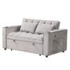 Multi Functional Sofa Bed With Cup Holder And USB Port For Living Room Or Apartments - Gray - Image 9