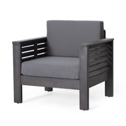 Flare - Outdoor Club Chair With Water Resistant Cushions - Dark Gray