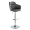 Boyne - Contemporary Adjustable Barstool With Swivel With Rounded T Footrest (Set of 2) - Chrome / Gray - Image 2