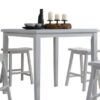 Gaucho - 5 Pieces Pack Counter Height Table Set - White - Image 2