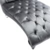 Velvet Chaise Lounge Indoor, Button Tufted Upholstered Chaise Lounge Chair With Pillow - Silver - Image 16