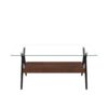 Rectangle Coffee Table With Tempered Glass Top And Metal Legs, Modern Table For Living Room, Transparent Glass - Dark Brown - Image 9