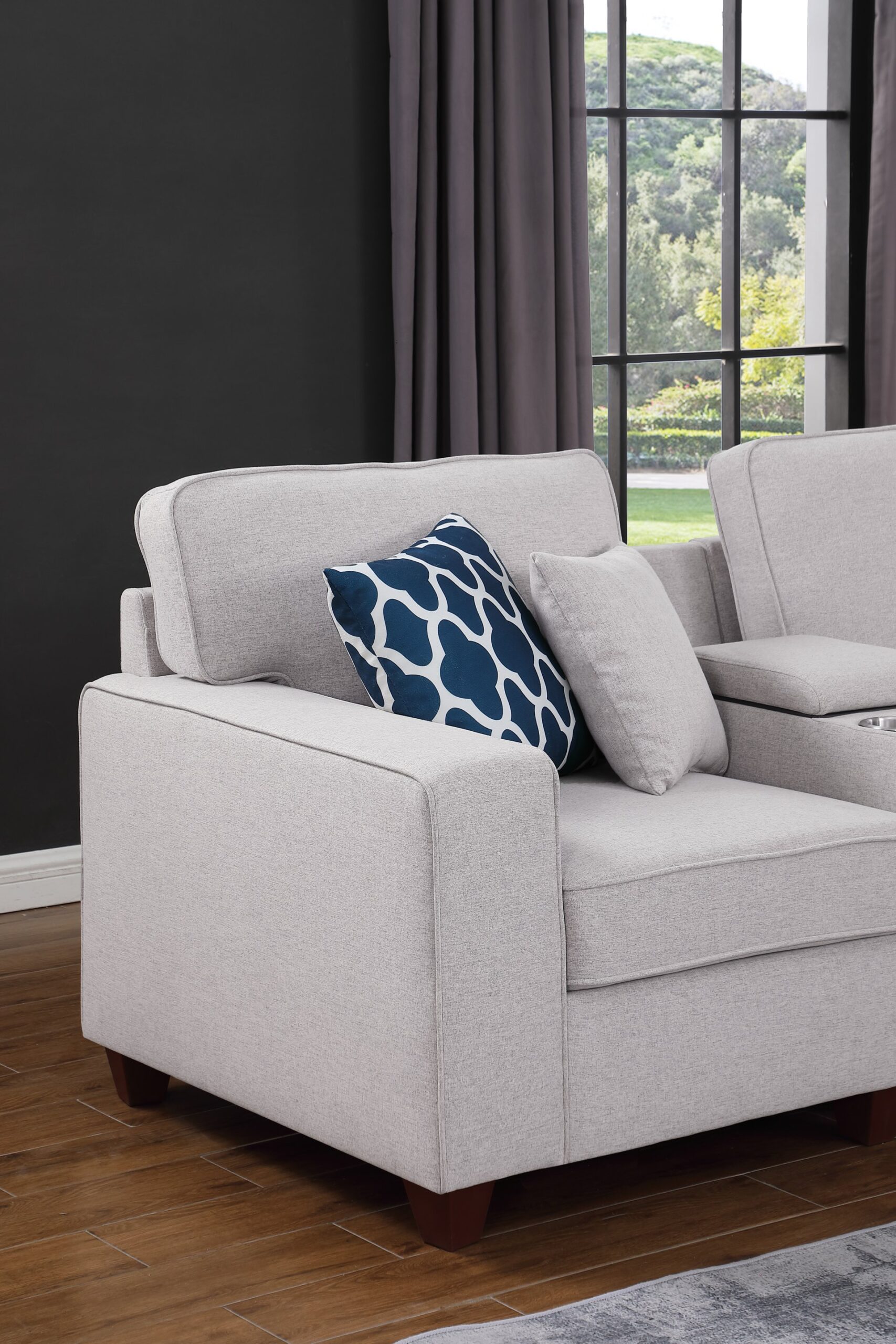 Eric - 9 Piece Upholstered Sectional With Ottoman - Light Gray - Image 10