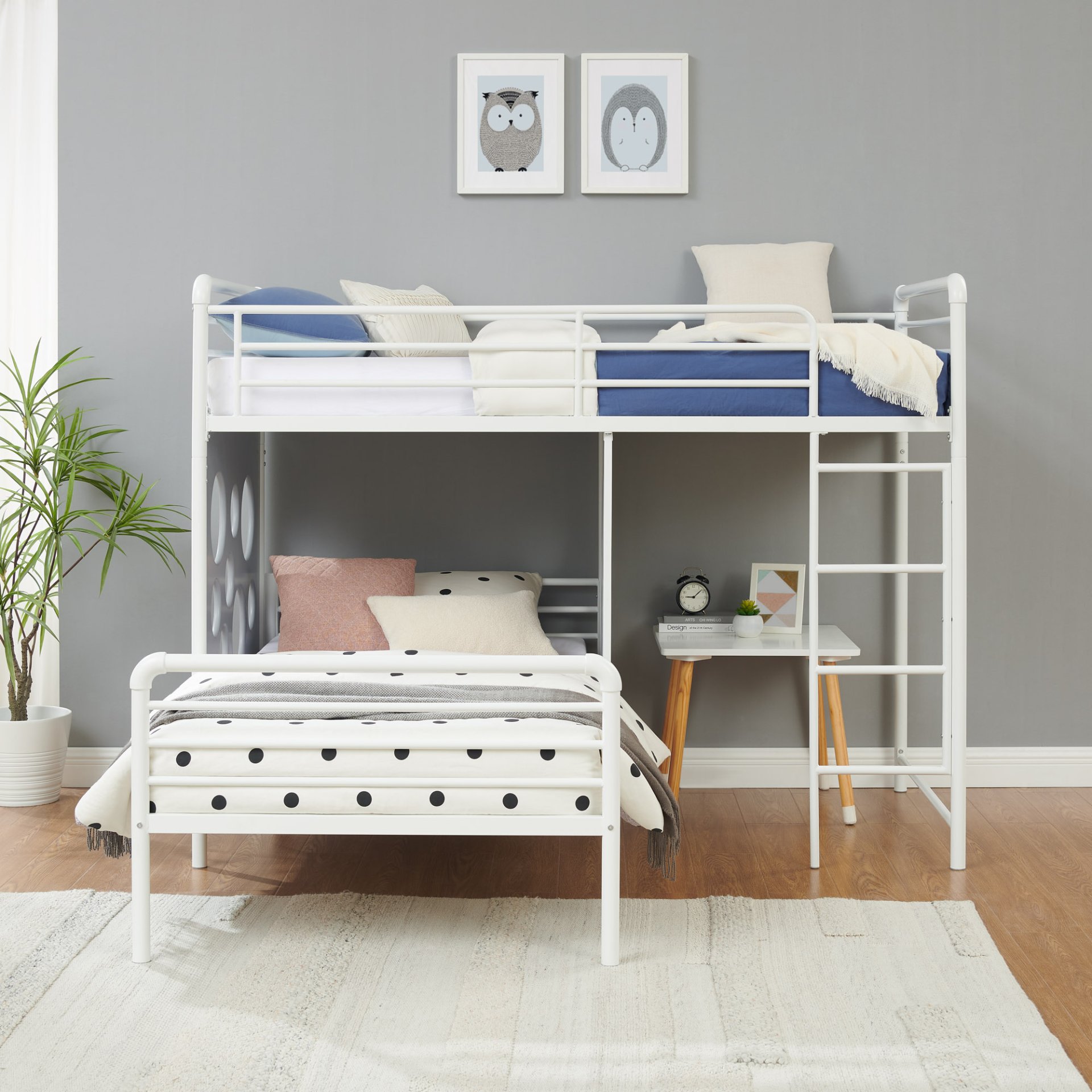 Twin Geo Cutout Colorful L-Shaped Bunk Bed - Image 6