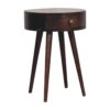 Nordic Circular Shaped Bedside Table - Walnut - Image 2