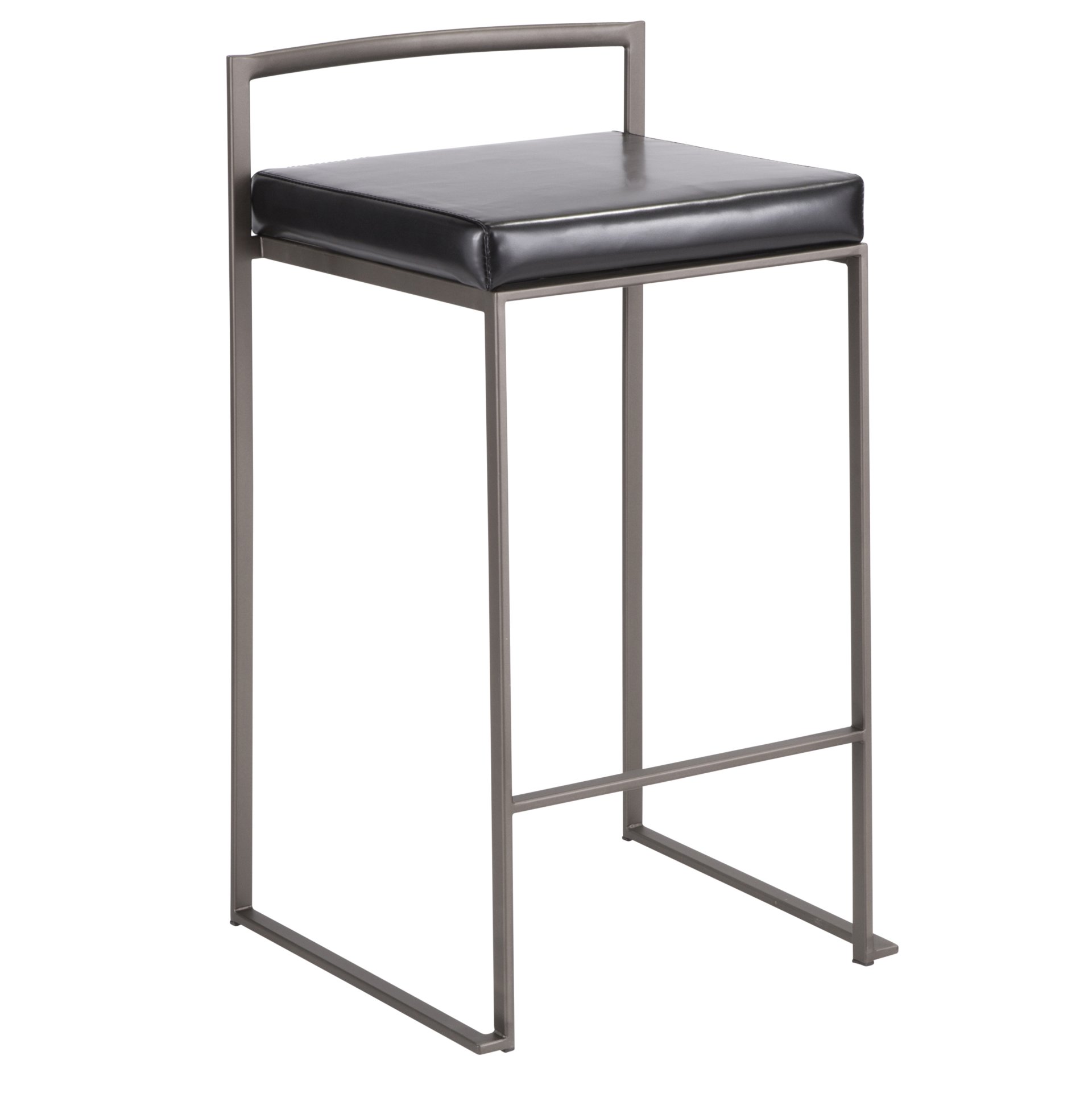 Fuji - Industrial Stackable Counter Stool (Set of 2) - Black - Image 2