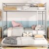 Full Over Full Metal Bunk Bed With Trundle - Silver - Image 19