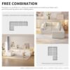 Modular L Shaped Sectional Sofa, Luxury Floor Couch Set, Upholstered Indoor Furniture, Foam - Filled Sleeper Sofa Bed 5 Pieces Free Combination - Beige - Image 16