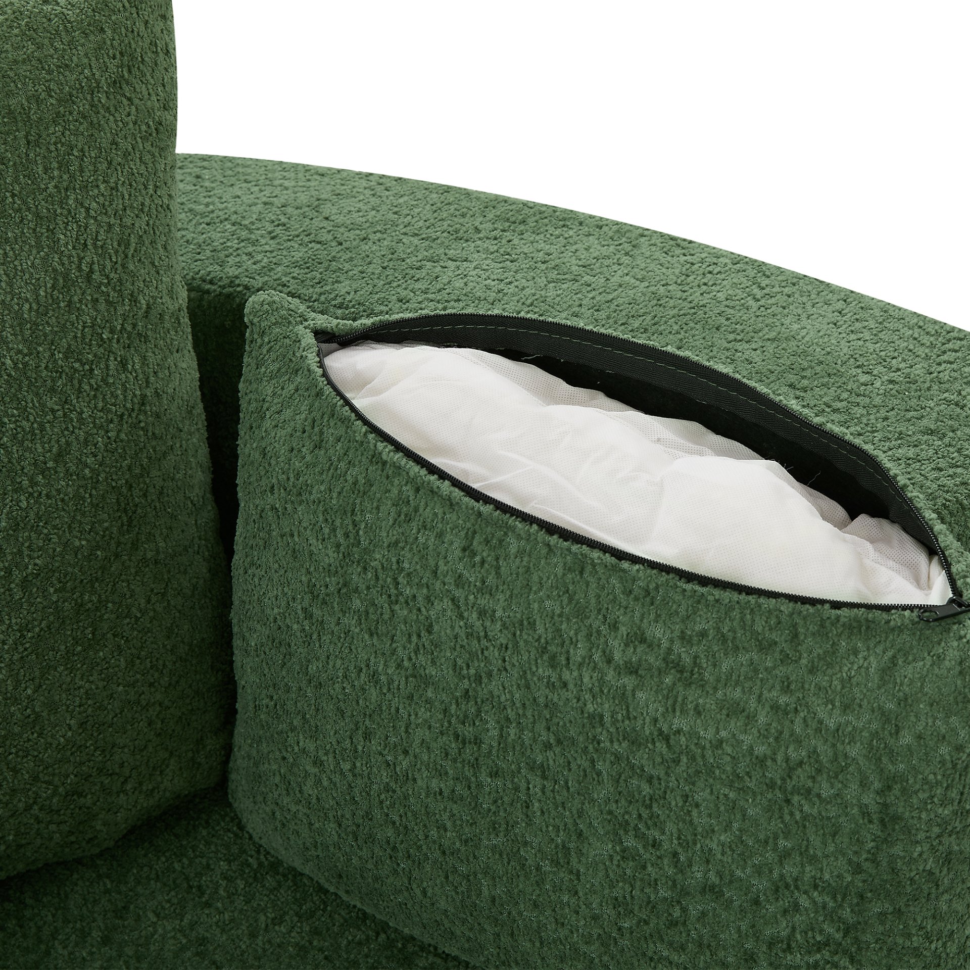 360° Swivel Chair Accent Barrel Chair Swivel Round Sofa Chair With 3 Removable Pillows For Living Room, Office And Hotel - Green - Image 23