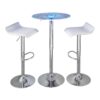 Spyra Ale - 3 Piece Contemporary Adjustable Bar With Light Up Set - Chrome / Clear / White - Image 2