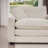 Comfortable Single Chair Deep Seat Sofa With Footstool And Pillow Light Accent Chair For Living Room And Bedroom - Beige - Image 10