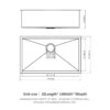 Kitchen Sink 3 Undermount Single Bowl 16 Gauge - Gunmetal Black - Image 3