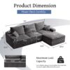 Shaped Sectional Sofa, Full Compression 3 Seater Cloud Couch With Chaise Sofa For Living Room, Ultra Soft Deep Seat Modular Sofa - Gray - Image 3