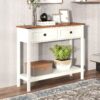 Farmhouse Style Console Table With 2 Drawers And Bottom Storage Shelf - Antique White - Image 5
