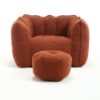 Soft Bean Bag Chair With High Resilient Foam (Chips) - Red / Brown - Image 19
