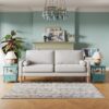 Roma - Modern 3 Seater Sofa Couch For Living Room Upholstered Fabric - Beige - Image 2