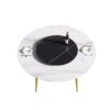 59.05" Modern Artificial Stone Round Golden Metal Dining Table, Can Accommodate 6 People Artificial Stone Turntable - White / Black - Image 9