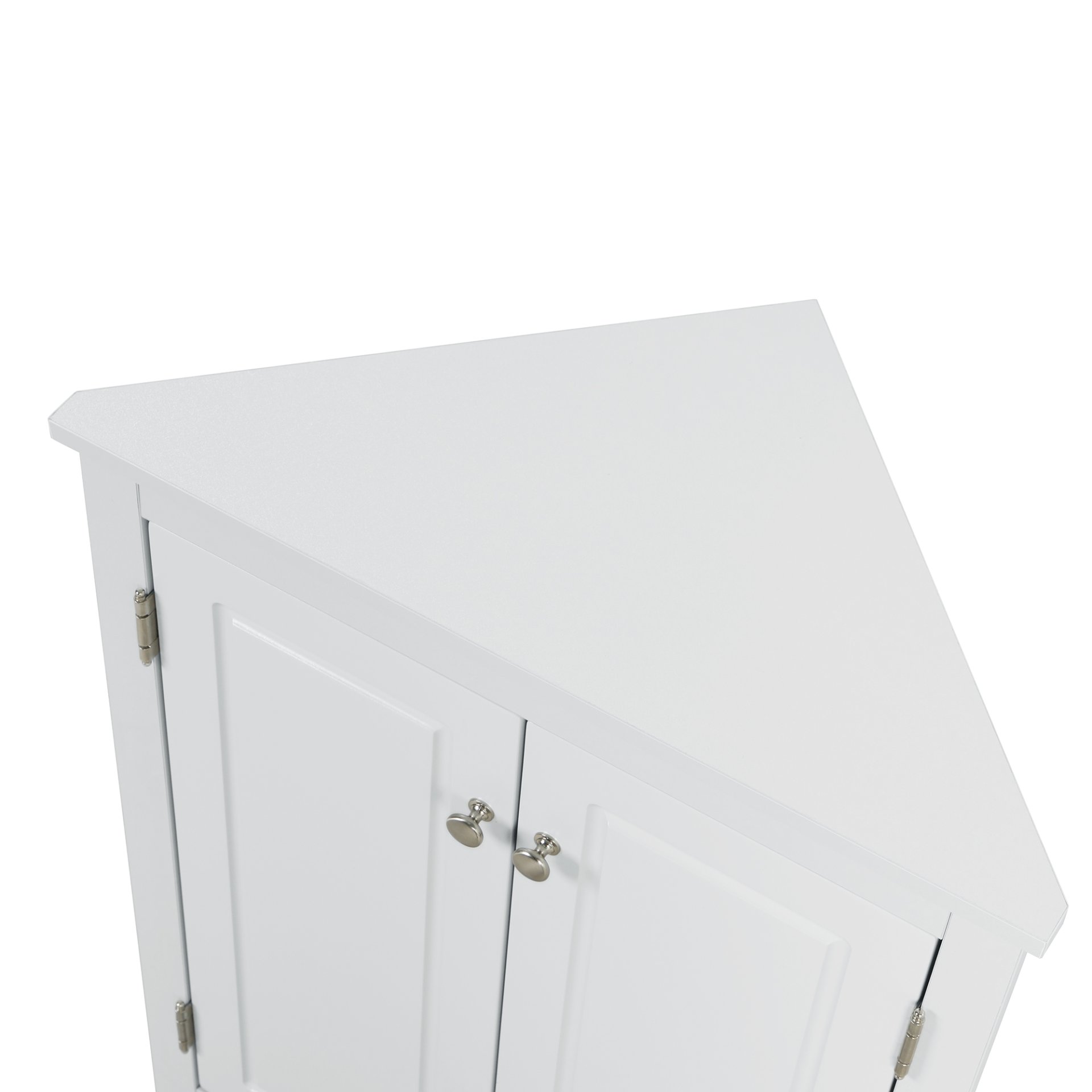 Triangle Bathroom Storage Cabinet With Adjustable Shelves, Freestanding Floor Cabinet For Home Kitchen - White - Image 26