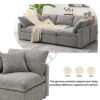 Modern Modular Cloud Sofa Bed, 6 Seat Chenille Sectional Couch Set With Ottoman, Free Combination, Convertible U Shaped Sleeper Sofa - Gray - Image 21