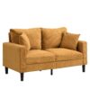 Modern Upholstered Loveseat Sofa, High Resilience, Wooden Frame 2 Seater For Small Spaces - Orange - Image 6
