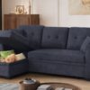 Sectional Sofa Bed - Dark Blue - Image 7