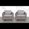 Elegant Swivel Patio Chair With Luxurious Cushions Perfect For Outdoor Relaxation (Set of 2) - Gray Mix - Image 2