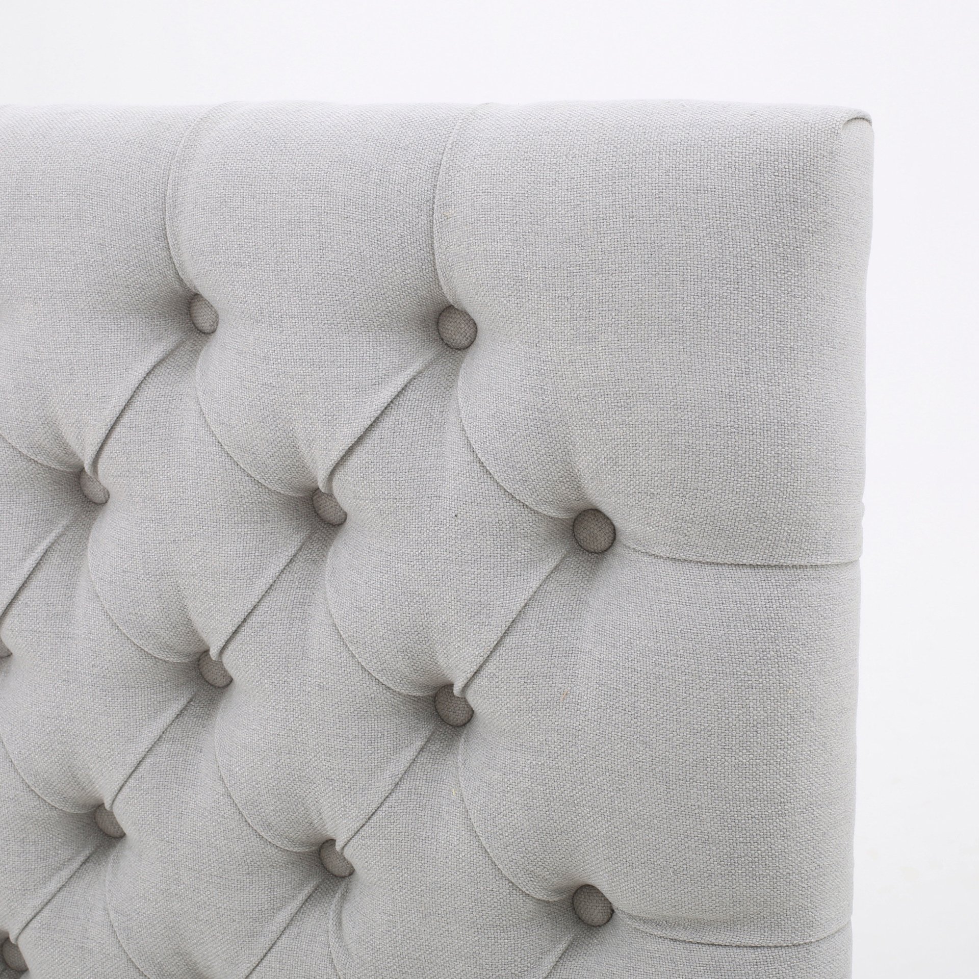 Queen Size Headboard With Button Tufting - Light Gray - Image 6