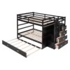 Full Over Full Bunk Bed With Twin Size Trundle And Staircase - Espresso - Image 11