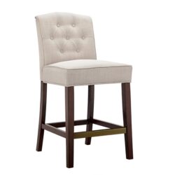 Tufted Counter Stool With Button Tufted Back - Tan
