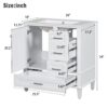 Bathroom Vanity, Modern Bathroom Cabinet With Sink Combo Set, Bathroom Storage Cabinet With A Soft Closing Door And 3 Drawers, Solid Wood Frame - White - Image 4