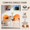 4 Piece Set Of Single Chairs With A Design Combining Modern And Traditional Elements, Durable And Comfortable - Tropical Orange - Image 13