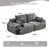 Compressed Sofa, 2 Seater Large Sectional Couches For Living Room - Gray - Image 3