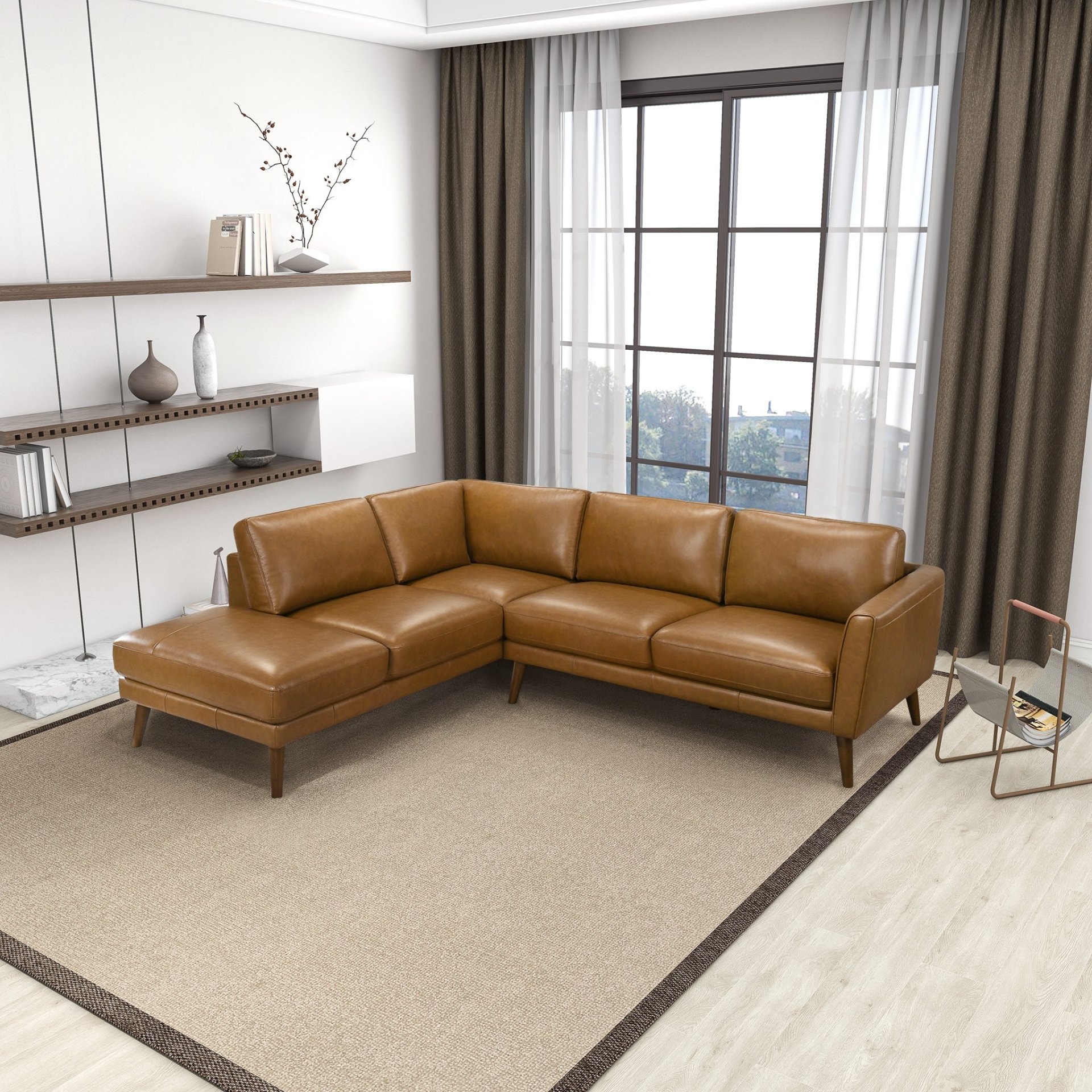 Benson - Sectional Sofa Left Facing Chaise - Tan - Image 5